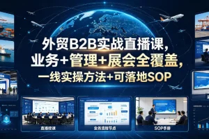 外贸B2B实战直播课:业务技巧、管理方法、展会攻略全覆盖,一线实操与落地SOP