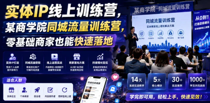 零基础商家必看:实体IP同城流量训练营,快速落地实战指南插图 零基础商家必看:实体IP同城流量训练营,快速落地实战指南插图