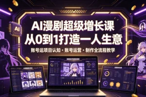 AI漫剧从0到1全流程教学：项目认知、账号运营与制作增长课