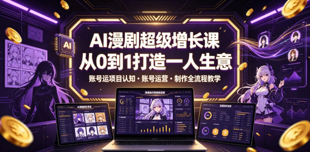 AI漫剧从0到1全流程教学:项目认知、账号运营与制作增长课插图 AI漫剧从0到1全流程教学:项目认知、账号运营与制作增长课插图