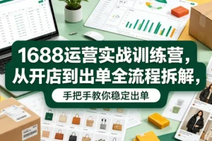 1688运营实战训练营:从开店到出单全流程拆解,手把手教你稳定出单技巧