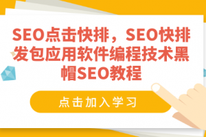 SEO点击快排，SEO快排发包应用软件编程技术黑帽SEO教程