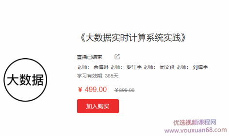 大数据Flink实时计算系统实践视频教程（价值499）