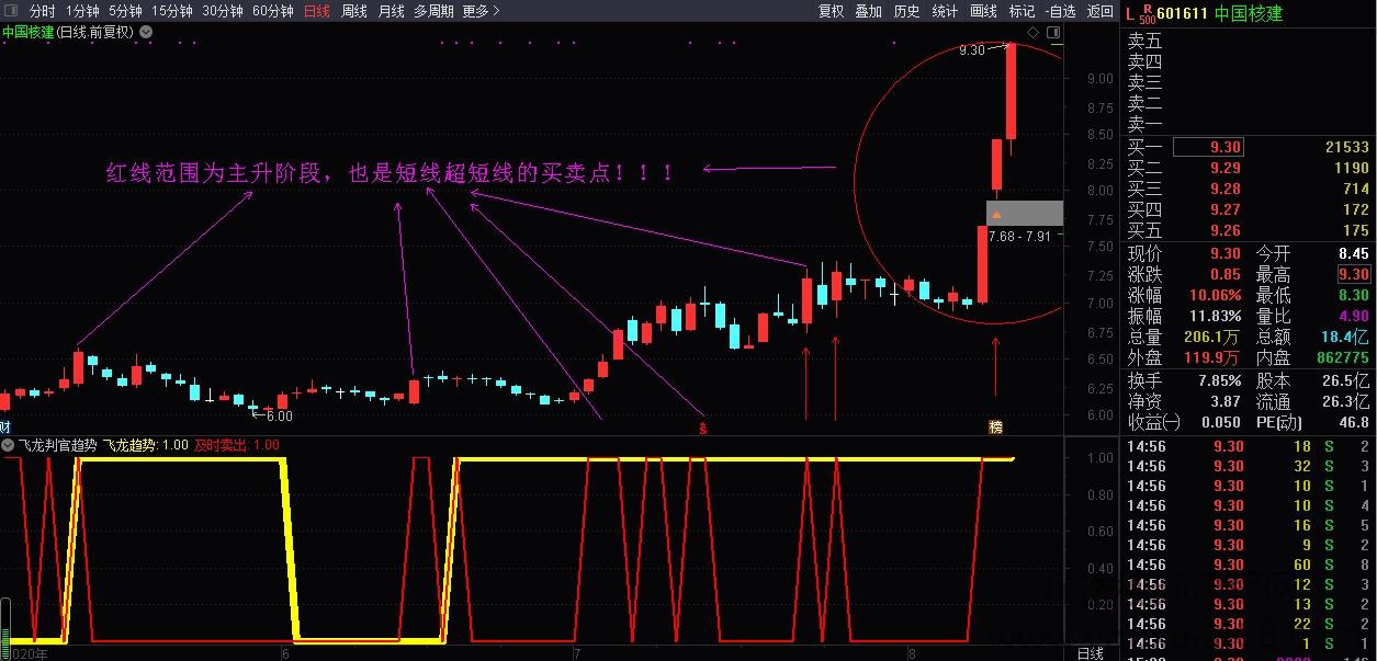 全民选股预警私密金钻指标和飞龙判官趋势 私密金钻指标副图