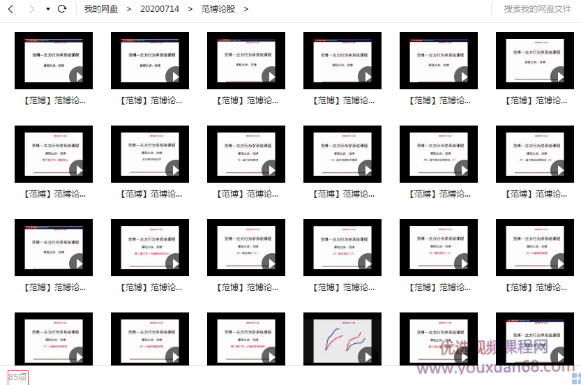 范博论股《主力行为与盘口语言》主力行为操盘学 85集