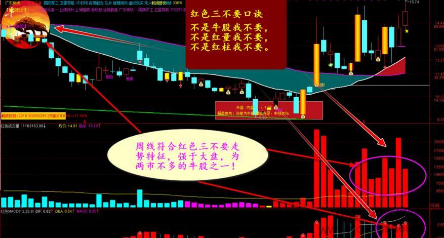 红色三不要+黑牛战法+红色成交量和红色macd指标