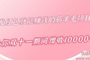 柚子团队出品：免费发红包就能赚钱的薅羊毛项目，让你双十一期间增收1...