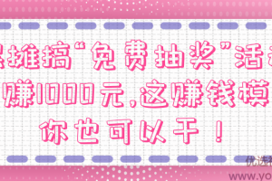摆摊搞“免费抽奖”活动日赚1000元,这赚钱模式你也可以干！【视频教程...