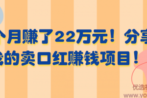 3个月赚了22万元！分享我的卖口红赚钱项目！【视频教程】