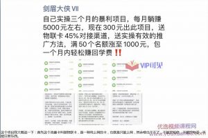 剑眉大侠实操三个月得暴利项目，每月躺赚5000元左右（价值300元）