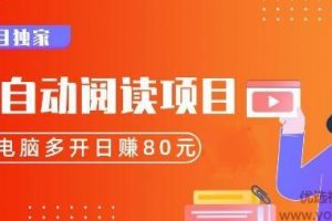 小说自动阅读项目，单台电脑多开日赚80，多台电脑批量操作，月入2w+（...
