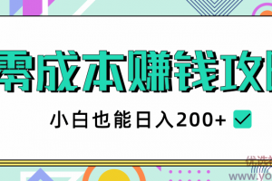 2020年零成本赚钱攻略，小白也能日入200+【视频教程】