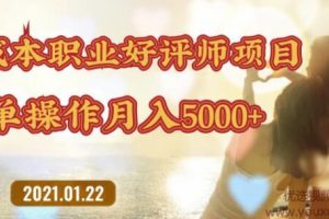 零成本操作职业好评师赚钱项目，简单操作月入5000+【视频课程】