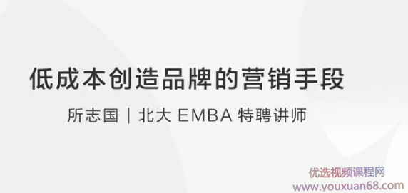 【 品牌营销】所志国：低成本创造品牌的营销手段
