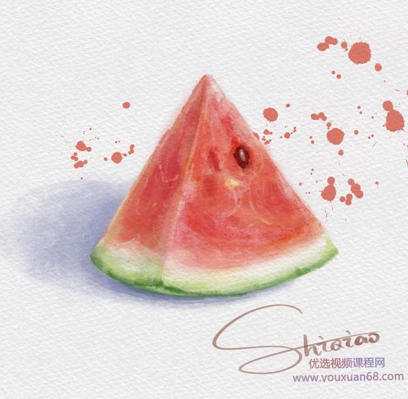 2020年诗乔水彩ipad插画课水果+甜品【画质高清有笔刷】