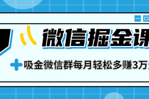 一学就会的微信掘金课，教你打造吸金微信群，业绩暴涨100倍，每月轻松...