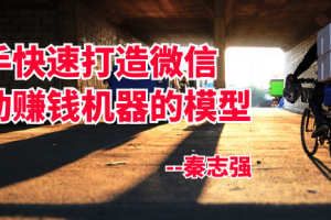 新手快速打造微信自动赚钱机器的模型，秦志强自动赚钱项目