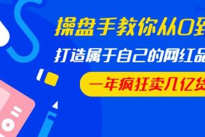 操盘手教你从0到1，打造属于自己的网红品牌，一年疯狂卖几亿货（全套视...