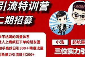 起航哥引流实战特训营，全套课程