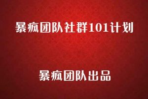 暴疯团队社群101计划，暴疯社群项目