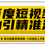 百度短视频被动引精准流量，每天躺着来精准粉，超级简单小白轻松上手 ...
