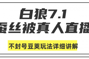 白狼敢死队最新抖音课程：蚕丝被真人直播不封号豆荚（dou+）玩法详细讲...