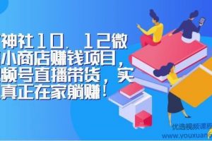 火神社10.12微信小商店赚钱项目，视频号直播带货，实现真正在家躺赚