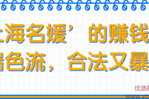 ‘上海名媛’的赚钱路子高端色流，合法又暴利！【视频教程】