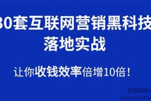 30套互联网营销黑科技落地实战，让你收钱效率倍增10倍，批量引流，快速...