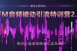 黄岛主FM音频引流特训营2.0：独家引流模式，单账号50W+播放量，轻松变...