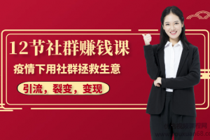 12节社群赚钱课:疫情下用社群拯救生意,实现订单逆势暴涨!