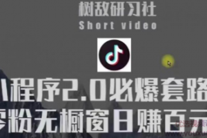 树敌研习社6月抖音小程序课程：抖音小程序2.0必爆套路零粉无橱窗日赚百...