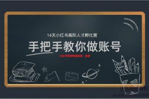 啵啵老师14天小红书高阶人才孵化营手把手教你如何做账号