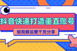 抖音快速打造垂直账号，短视频运营干货分享【视频课程】