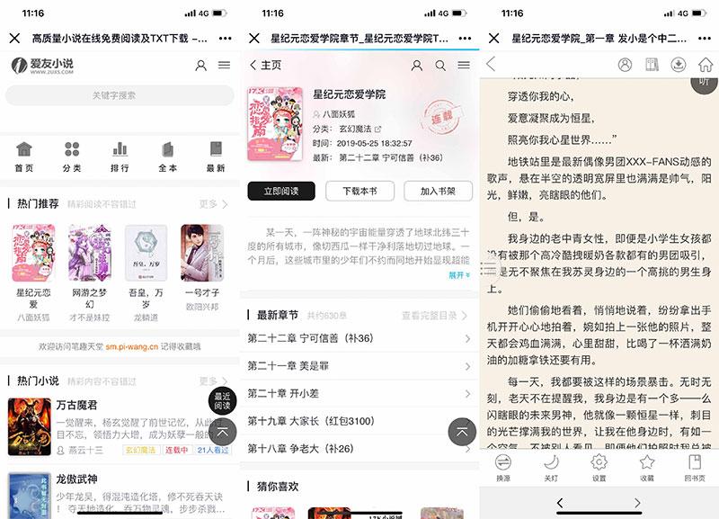 最新精美多风格PTCMS小说程序含四套全新版源码【程序源码】